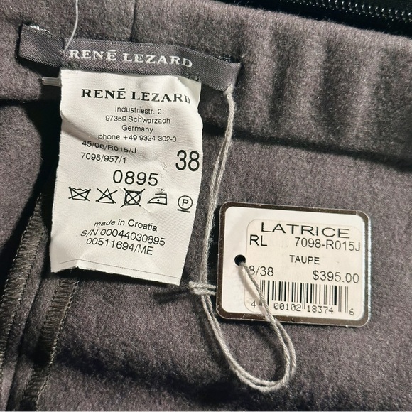 NWT René Lezard 100% Wool Taupe / Gray ‘Latrice’ Twist Front Pencil Skirt EUR 8 - Picture 2 of 7